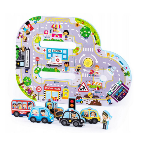 Zestaw miękkie puzzle dźwięki wokół nas Miasto DG 82337 DUMEL